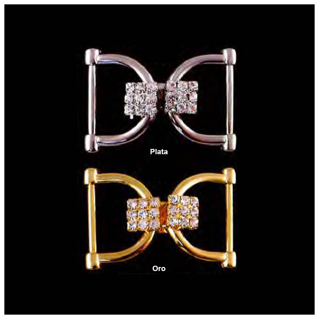 Broche metal con pedrería